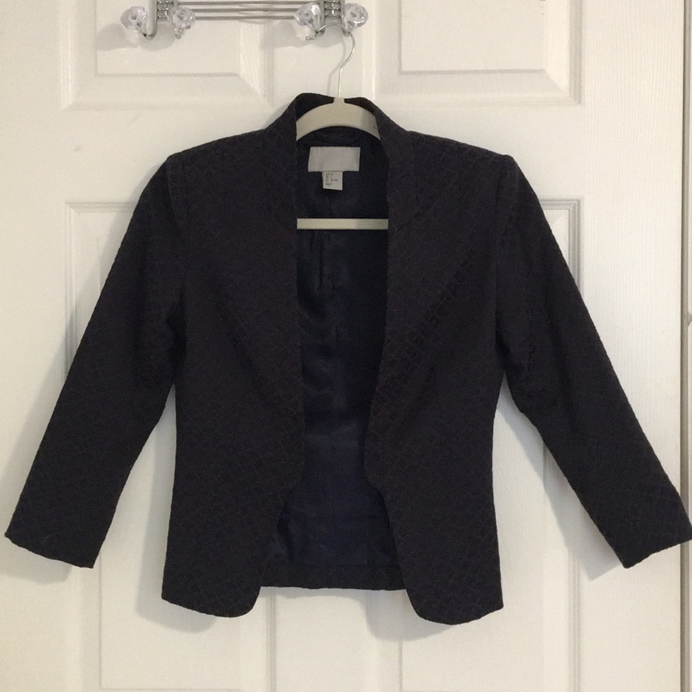 H&M DARK BLUE - PURPLE. FLORAL BLAZER - XS